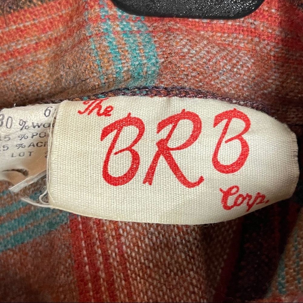 Vintage BRB Corp plaid midi skirt brown tan black - Picture 3 of 6